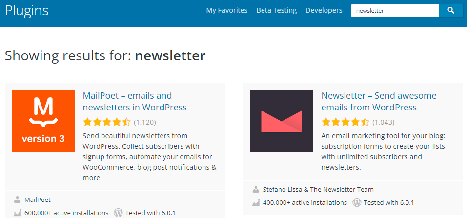 newsletter plugins